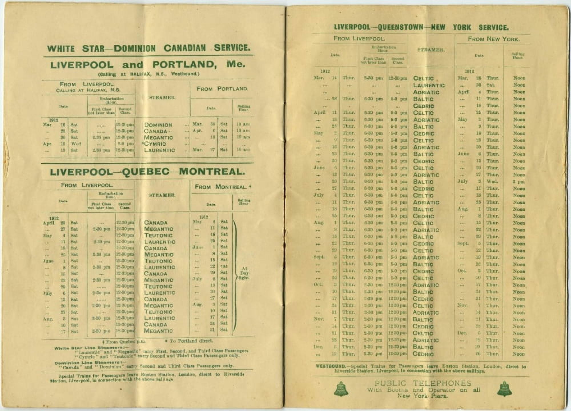 White Star Line Passenger list booklet 12 Canvas Art -  (24 x 36)