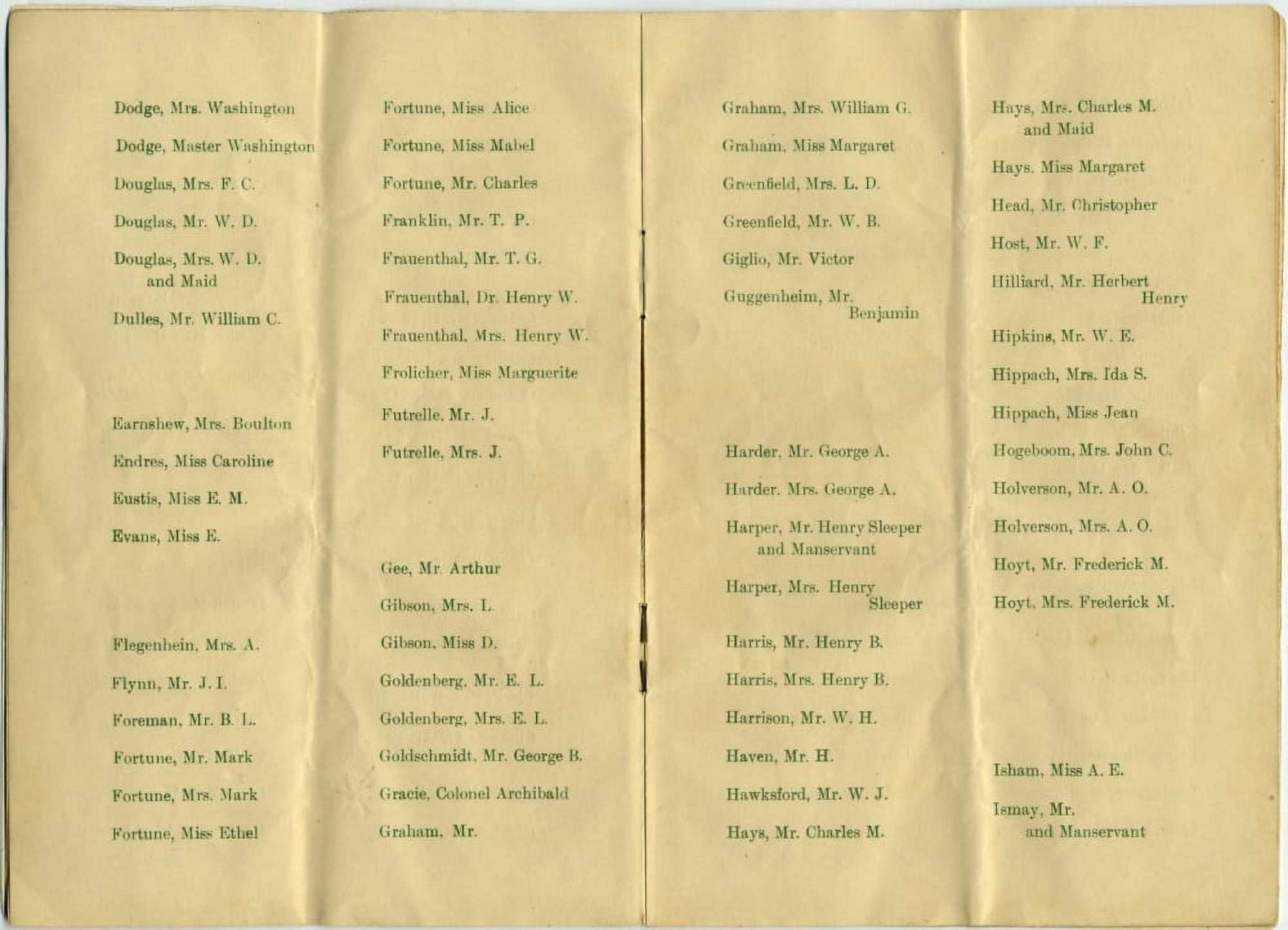 White Star Line Passenger list booklet 8 Canvas Art - (18 x 24)