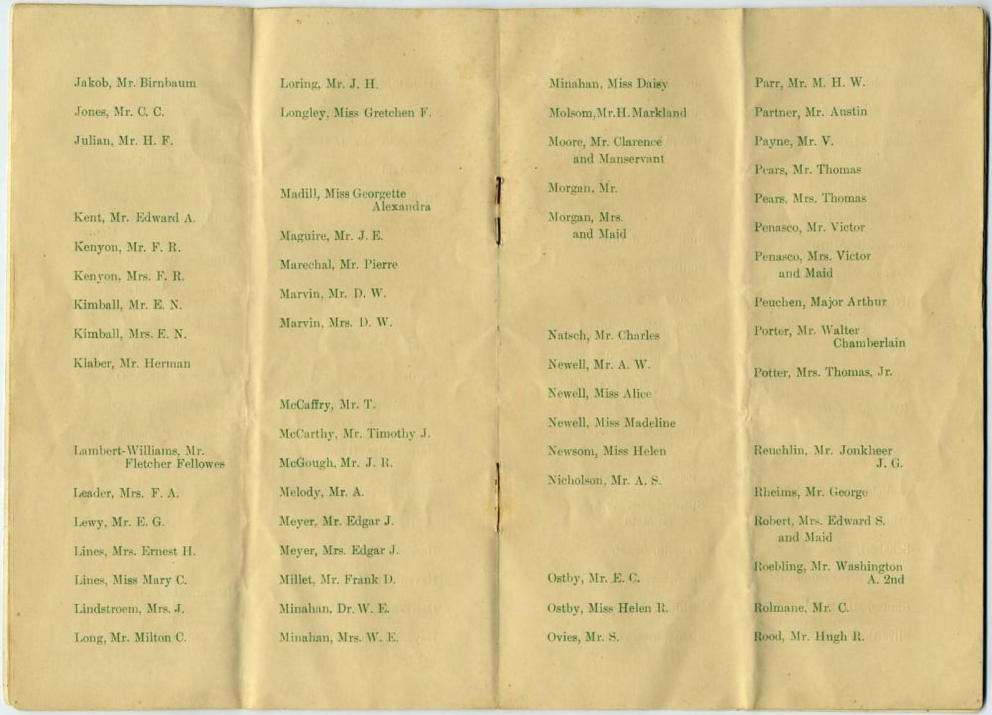 White Star Line Passenger list booklet 9 Canvas Art - (18 x 24)