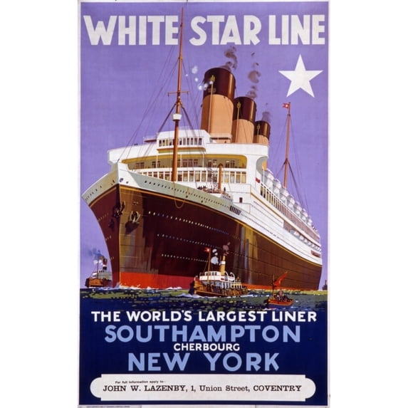 White Star Line Poster Poster Print By Mary Evans Picture Libraryonslow Auctions Limited (18 X 24)