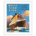 thumbnail image 1 of White Star Line - RMS Olypmic RMS Titanic - The Largest Steamers in World - Vintage Ocean Liner Travel Poster c.1911 - Fine Art Rolled Canvas Print 16in x 20in, 1 of 4