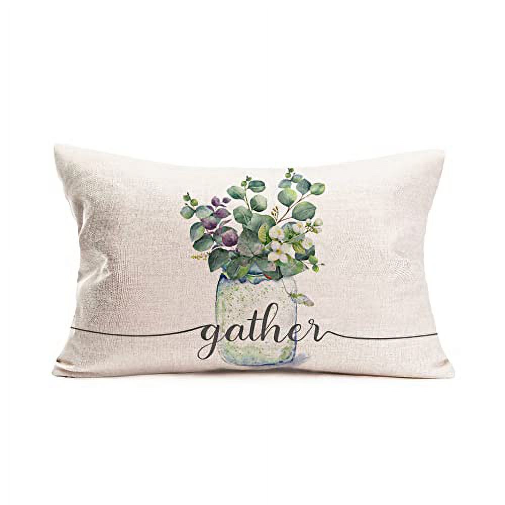 White Star Lumbar Throw Pillow Covers Abstract USA Design on The Navy