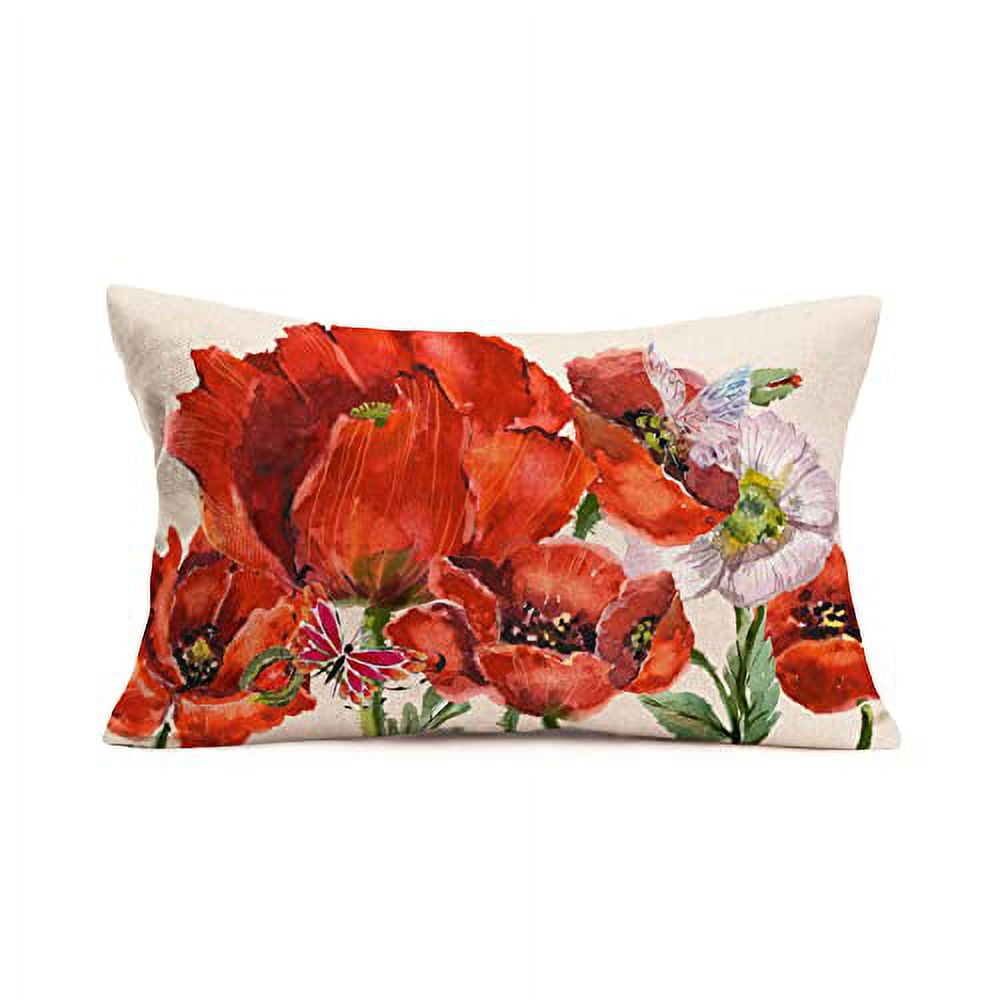 White Star Lumbar Throw Pillow Covers Abstract USA Design on The Navy