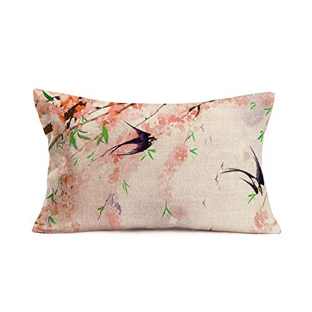 White Star Lumbar Throw Pillow Covers Abstract USA Design on The Navy