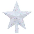 thumbnail image 1 of White Star Tree Topper - Pink 3D Glitter Shatterproof Plastic Xmas Tree Top Star for Holiday Decorations - Waterproof Five-Pointed Christmas Ornament for Home Or Party (White), 1 of 2