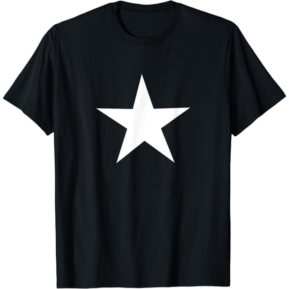 White Star on Front T, T-Shirt T-Shirt mens t Thirt men,black,women,misfits,journey ,boys