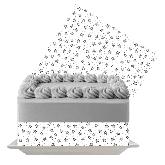 White Stars Edible Cake Wrap | Star Pattern Icing Sheet | Space, Birthday & Celebration Cake Decoration