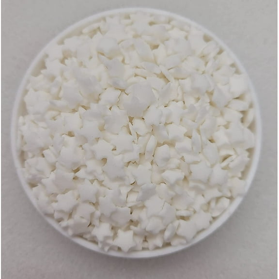 White Stars Edible Confetti Sprinkles Holiday Cakes Cookies Candy Donuts Edible Party Sprinkles 4 oz