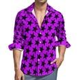 thumbnail image 1 of White Stars Print Shirt Men Colorful Ombre Casual Shirts Autumn Graphic Blouses Long Sleeve Vintage Oversize Clothes Gift Idea, 1 of 6
