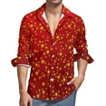 thumbnail image 1 of White Stars Print Shirt Men Colorful Ombre Casual Shirts Autumn Graphic Blouses Long Sleeve Vintage Oversize Clothes Gift Idea, 1 of 6