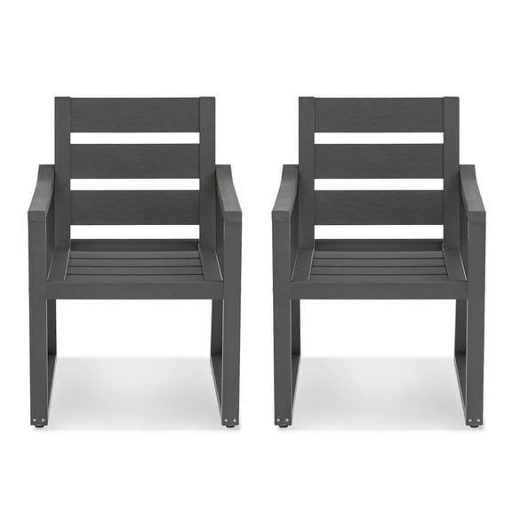 White Stationary Square-leg Recycled Plastic Indoor Outdoor Dining Chair (Set of 2)
