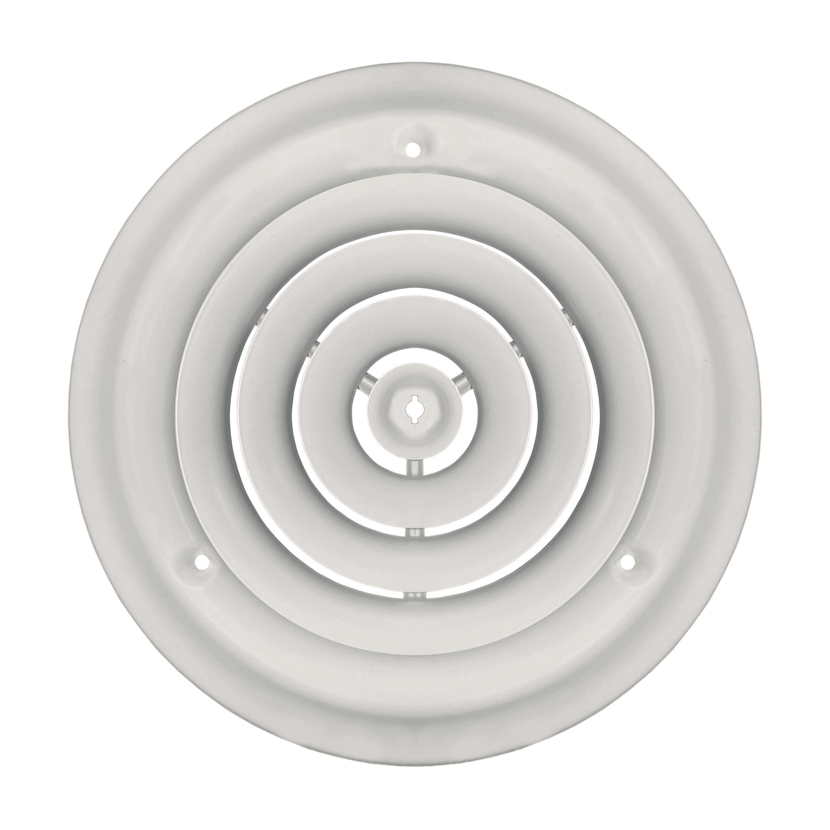 8 Inch Rounded Register White Steel Ceiling Register w/Damper For a Duct Opening of 8