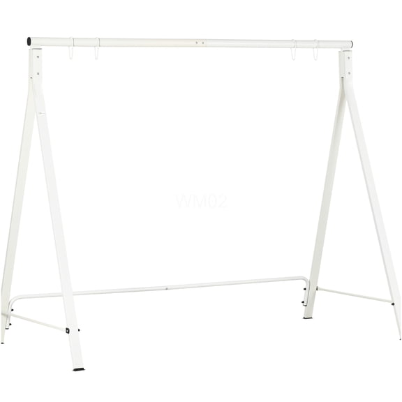White Steel Porch Swing Stand Frame, Heavy Duty A-Frame Hanging Chair Stand for Outdoor Patio Lawn Garden, 528 lbs Capacity