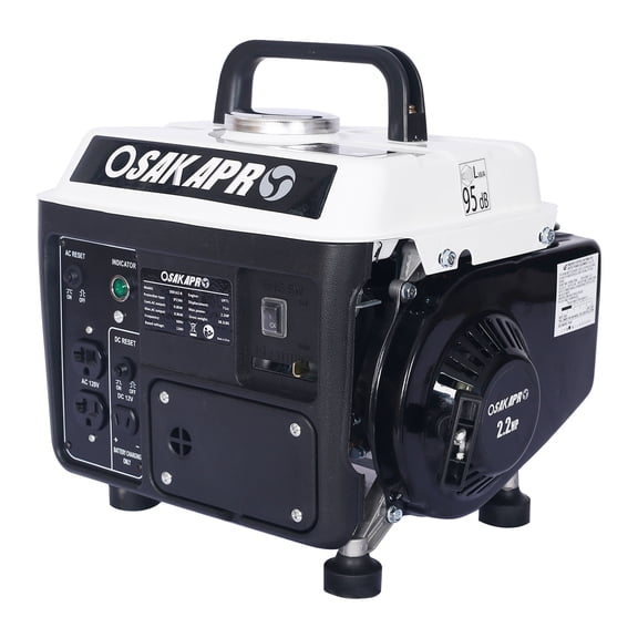 White Steel Portable Generator - 71cc 2-Stroke Gas Engine for Home Use