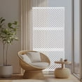 thumbnail image 1 of White Steel Privacy Screen, Diamond-shaped Decorative Privacy Screen,  3 Panels Freestanding Privacy Fence Screen, 1 of 23