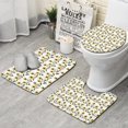 thumbnail image 1 of White Stem Sunflower Pattern Bathroom Rugs Sets 3 Piece,Toilet Cover Set,Absorbent Non Slip Bathroom Mats Sets with U-Shaped Contour Rug Toilet Rug Set, 1 of 5