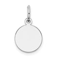 thumbnail image 1 of White Sterling Silver 16 mm 10 Rh-Plt Engraveable Round Polished Front Back Disc Charm, 1 of 2