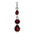 thumbnail image 1 of White Sterling Silver Charm Pendant (01) January Garnet Red, 1 of 2