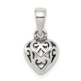 thumbnail image 1 of White Sterling Silver Charm Pendant 12 mm 9 Antique Puff Heart, 1 of 2