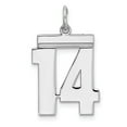 thumbnail image 1 of White Sterling Silver Charm Pendant 14 21 mm 16 Rhodium-Plated Medium Polished Number, 1 of 2