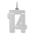 thumbnail image 1 of White Sterling Silver Charm Pendant 14 22 mm 18 Rhodium-Plated Medium Satin Number, 1 of 2