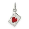 thumbnail image 1 of White Sterling Silver Charm Pendant 15 mm 6 Enameled Ace Of Hearts Card, 1 of 2