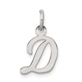 thumbnail image 1 of White Sterling Silver Charm Pendant 16 mm 10 Rhodium-Plated Small Script Initial D, 1 of 3