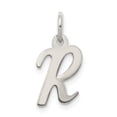 thumbnail image 1 of White Sterling Silver Charm Pendant 16 mm 8-10 Rhodium-Plated Small Script Initial R, 1 of 3