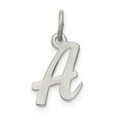 thumbnail image 1 of White Sterling Silver Charm Pendant 16 mm 9 Rhodium-Plated Small Script Initial A, 1 of 4