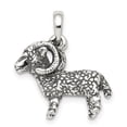 thumbnail image 1 of White Sterling Silver Charm Pendant 17 mm 19 Antiqued Aries, 1 of 2