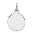 thumbnail image 1 of White Sterling Silver Charm Pendant 18 mm 12 Rh-Plt Engraveable Round Polished Front Satin Back Disc, 1 of 2
