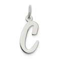 thumbnail image 1 of White Sterling Silver Charm Pendant 18 mm 8 Rhodium-Plated Medium Script Initial C, 1 of 3