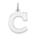 thumbnail image 1 of White Sterling Silver Charm Pendant 19 mm 12 Rhodium-Plated Medium Block Initial C, 1 of 3