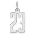 thumbnail image 1 of White Sterling Silver Charm Pendant 23 20 mm 8 Rhodium-Plated Small Elongated Pol Number, 1 of 2