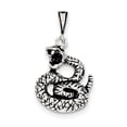 thumbnail image 1 of White Sterling Silver Charm Pendant 24 mm 19 Antiqued Snake, 1 of 2