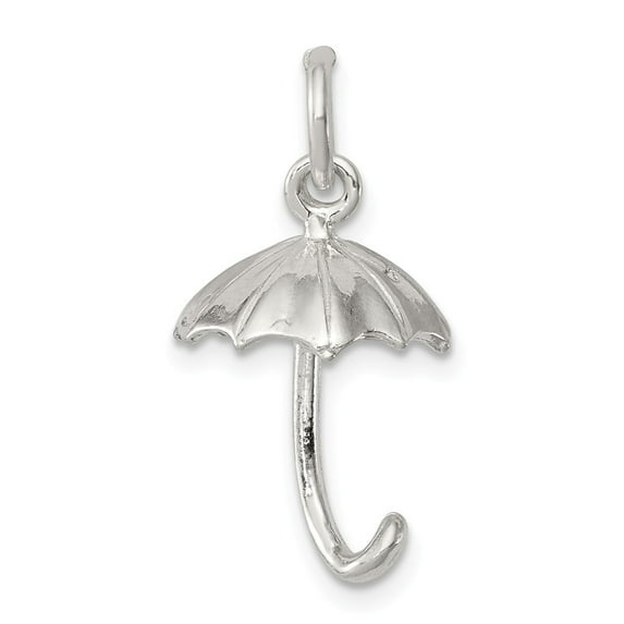 White Sterling Silver Charm Pendant 25 mm 12 Umbrella
