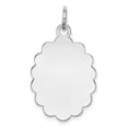 thumbnail image 1 of White Sterling Silver Charm Pendant 27 mm 16 Rh-Plt Engraveable Polished Front Satin Back Disc, 1 of 2