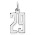 thumbnail image 1 of White Sterling Silver Charm Pendant 29 20 mm 8 Rhodium-Plated Small Elongated Pol Number, 1 of 2