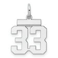 thumbnail image 1 of White Sterling Silver Charm Pendant 33 20 mm 8 Rhodium-Plated Small Polished Number, 1 of 2