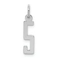 thumbnail image 1 of White Sterling Silver Charm Pendant 5 20 mm 4 Rhodium-Plated Small Elongated Polished Number, 1 of 2