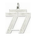 thumbnail image 1 of White Sterling Silver Charm Pendant 77 25 mm 21 Rhodium-Plated Large Satin Number, 1 of 2