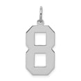 thumbnail image 1 of White Sterling Silver Charm Pendant 8 24 mm 10 Rhodium-Plated Large Polished Number, 1 of 2
