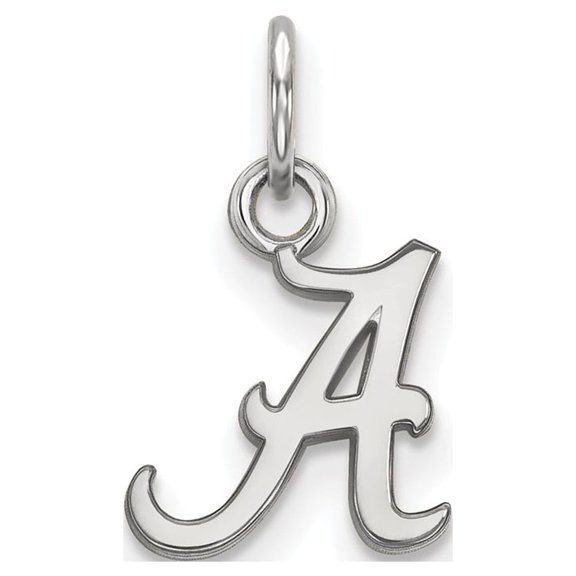 White Sterling Silver Charm Pendant Alabama NCAA University Of 15 mm 9