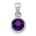 thumbnail image 1 of White Sterling Silver Charm Pendant Amethyst Purple, 1 of 2