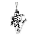 thumbnail image 1 of White Sterling Silver Charm Pendant Antiqued Gabriel Blowing Trumpet, 1 of 2