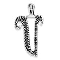 thumbnail image 1 of White Sterling Silver Charm Pendant Antiqued & Textured Letter V Chain Slide, 1 of 1