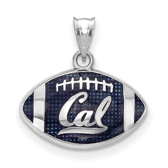 White Sterling Silver Charm Pendant Blue California NCAA University Of Berkeley 19 mm 17