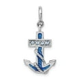 thumbnail image 1 of White Sterling Silver Charm Pendant Blue Crystal 22 mm 13, 1 of 3