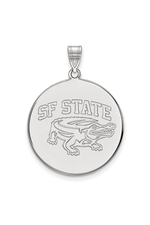 White Sterling Silver Charm Pendant California NCAA San Francisco State University 32 mm 25