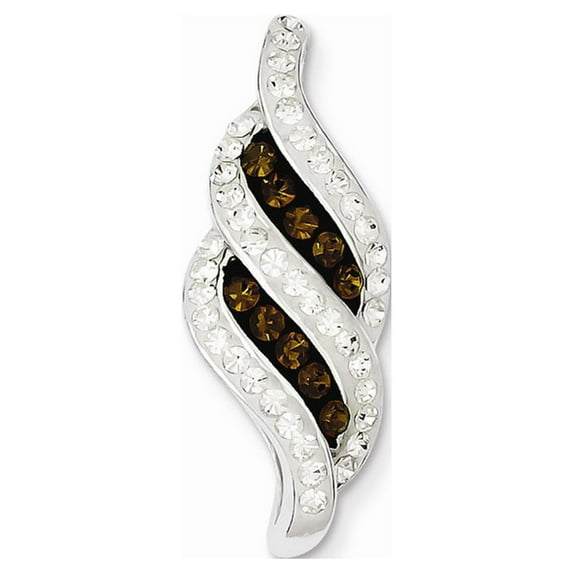 White Sterling Silver Charm Pendant Crystal Stellux